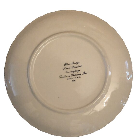 Blue Ridge Handpainted Plates VTG Southern Pottery County Fair w/Fruits Set of 4 - Picture 7 of 11